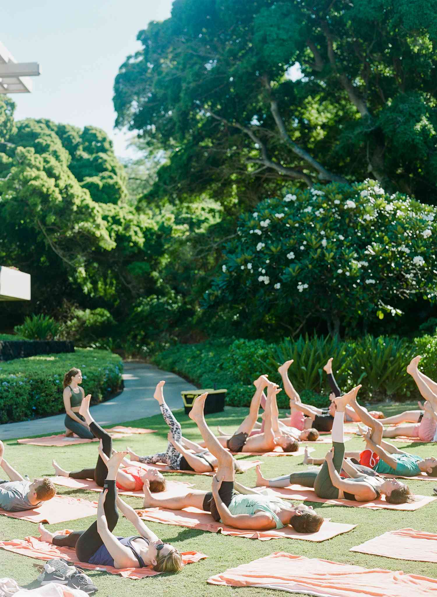 pre-wedding outdoor yoga class