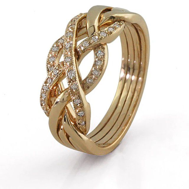 puzzle ring with diamonds