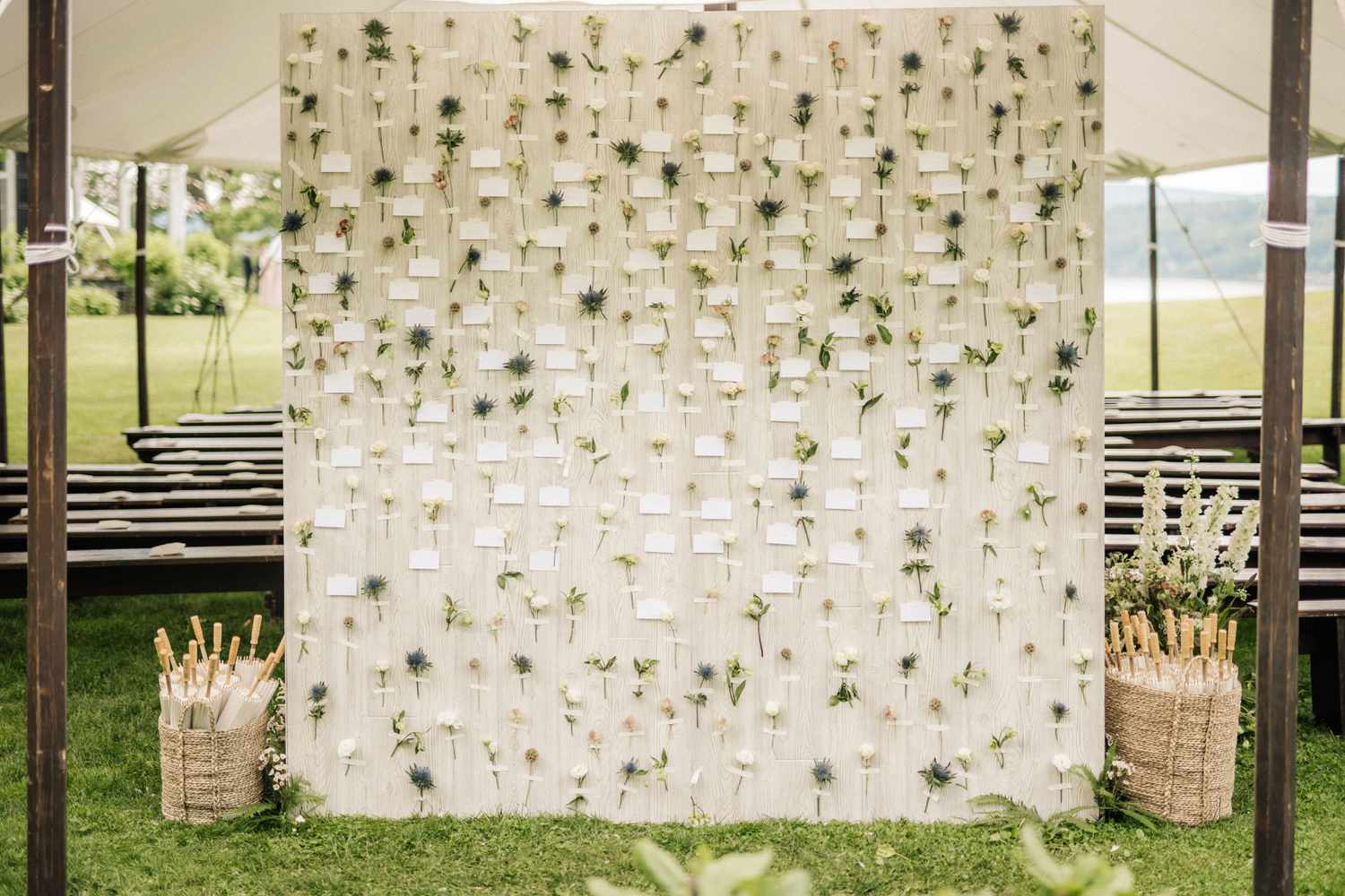 Rustic Wildflower Escort Card Display