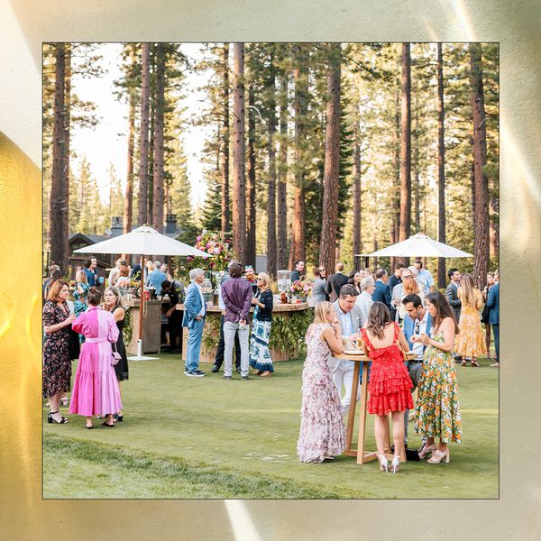 Guests on the Lawn at an Engagement Party