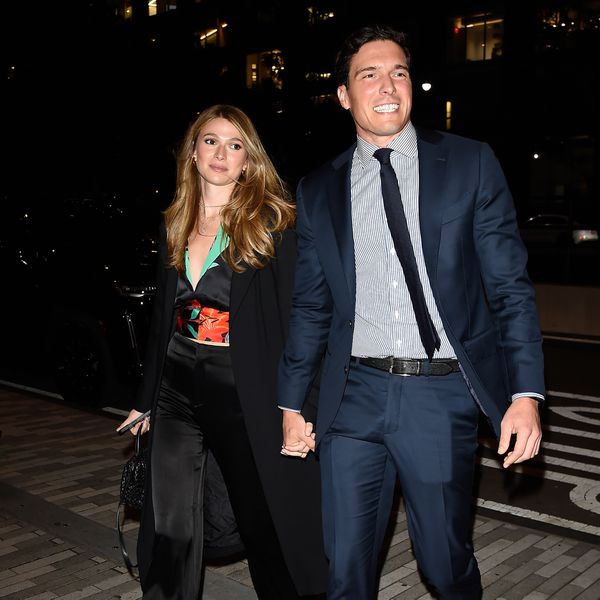 Amanda Dubin and Will Reeve Holding Hands and Walking Across New York City Streets at Night
