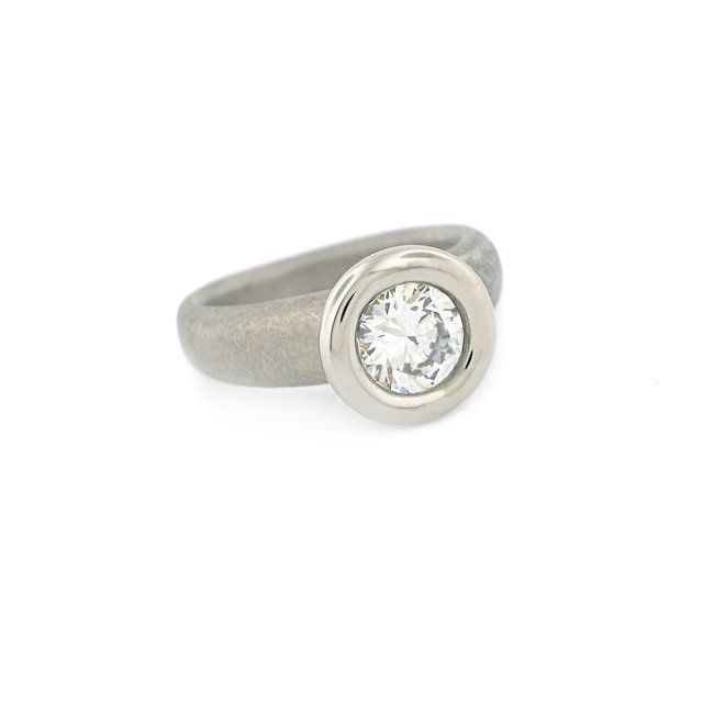 Catherine Iskiw Designs Series 42 'Arc' Palladium Engagement Ring