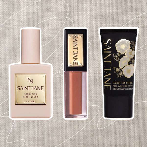 Collage of items in the Saint Jane x Brides sale on a gray background