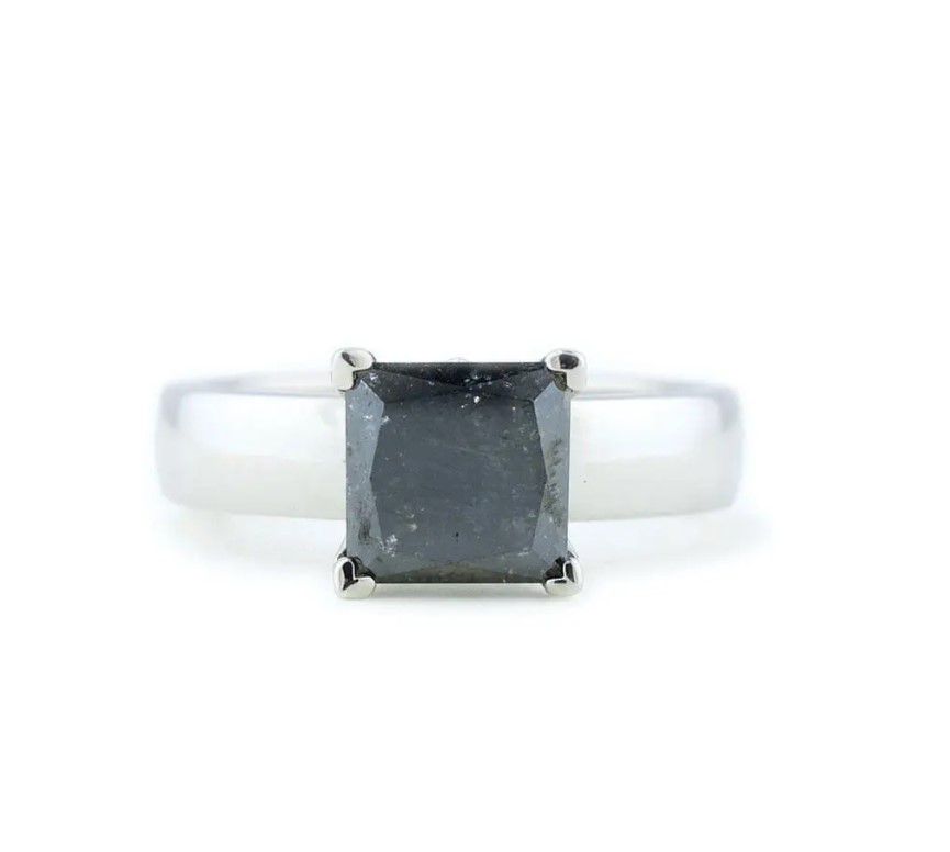 Abby Sparks Jewelry 'The Hillary' Black Diamond Palladium Engagement Ring