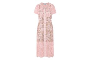 Net-A-Porter Self Portrait Belted Crystal-Embellished Guipure Lace Midi Dress