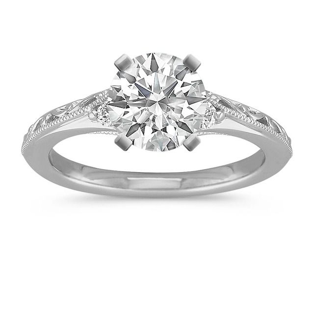 Shane Co. Vintage Diamond Engagement Ring in Platinum