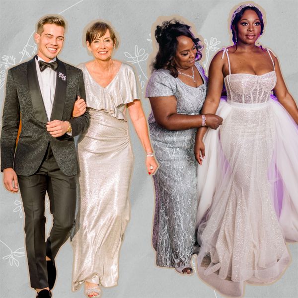 mothers in silver dresses