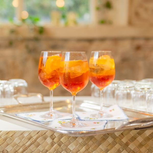 three glasses of aperol spritz