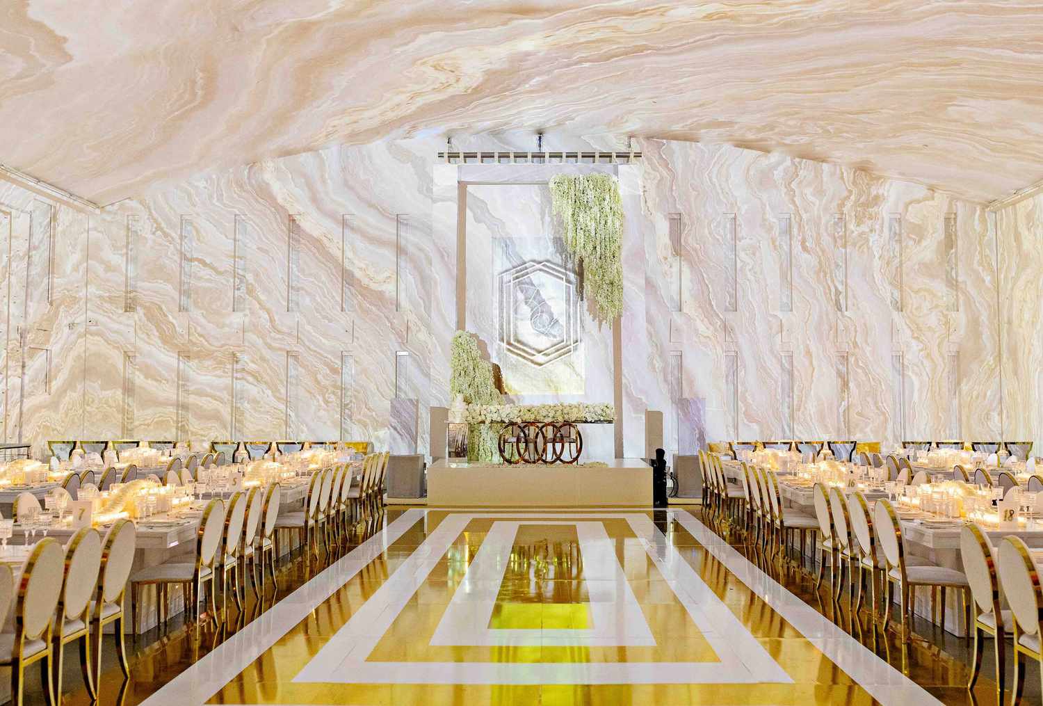 View of the projection mapping in The Temple House Miami Beach