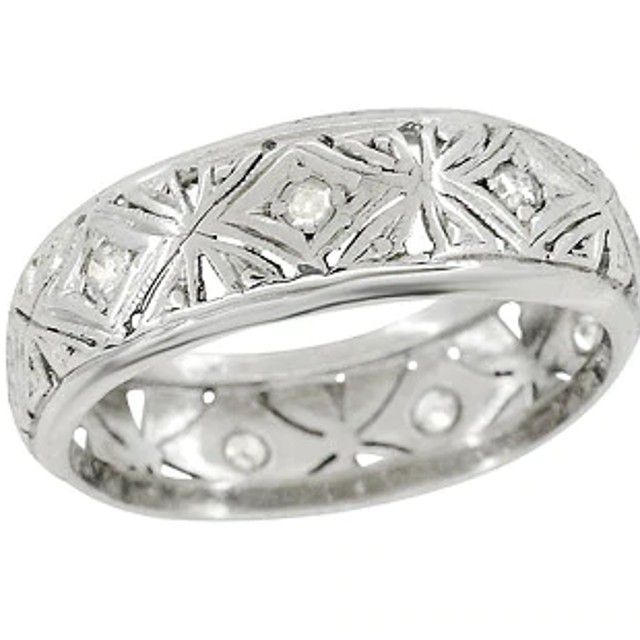 Antique Jewelry Mall Guilford Filigree Art Deco Diamond Wedding Band