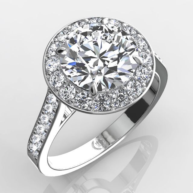 Eternity by Yoni Palladium Round Halo Engagement Ring