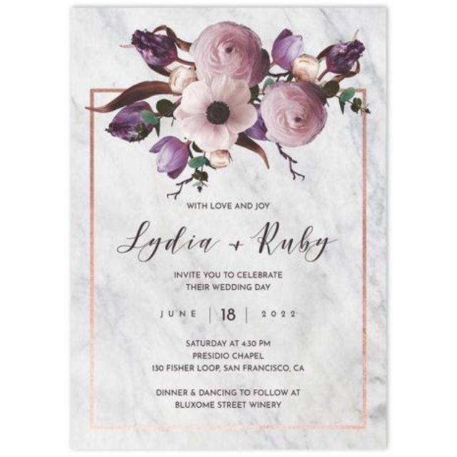Zola Camellia Wedding Invitation