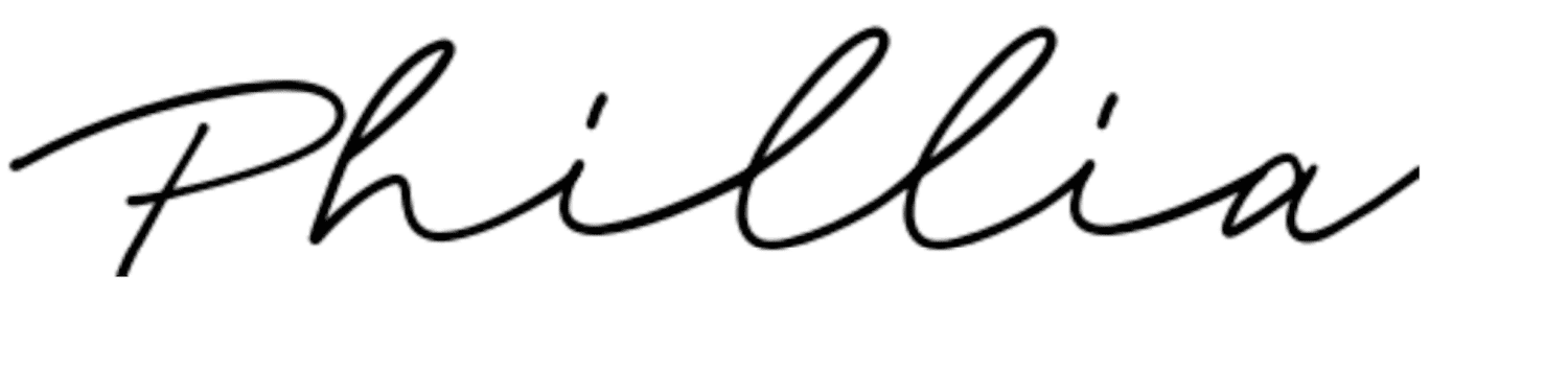 Phillia wedding font in black on white background