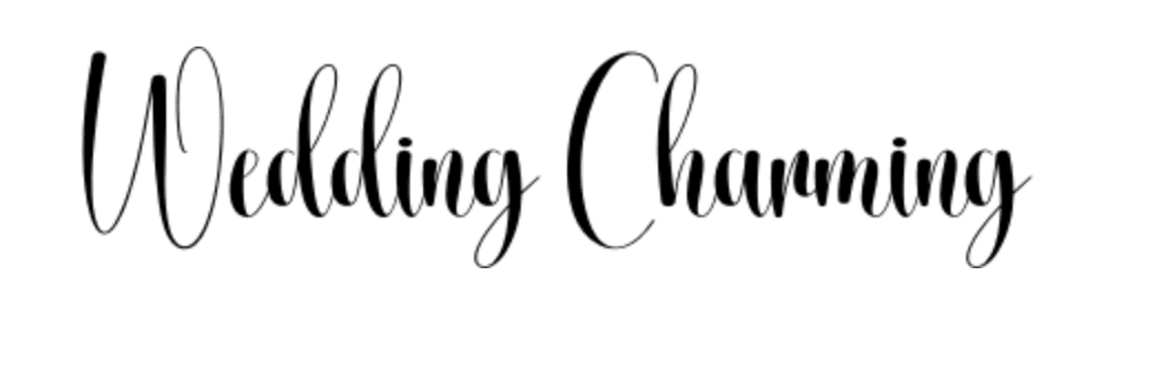 Wedding charming font in black cursive on what background